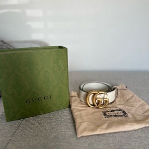Gucci marmont ivory belt size 75 worn once LIKE NEW